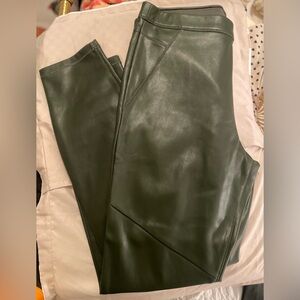 Free People Green Leather Pants